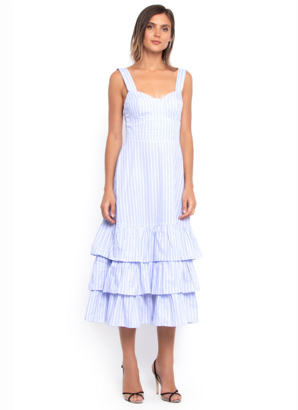 Hamptons Tiered Summer Dress (Soft Sky ...